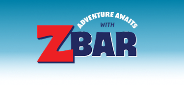 Advanture awaits with Zbar, logo